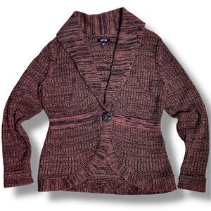 Petite Ribbed Shawl Collar Cardigan Sweater with Fitted Waist size SP Apt 9